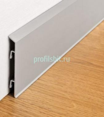 Напольный алюминиевый плинтус 70 мм ПТ-70 сырой алюминий 3 м