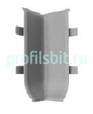 Фурнитура для напольного плинтуса ПТ-79/10 ПВХ угол внутренний серебро