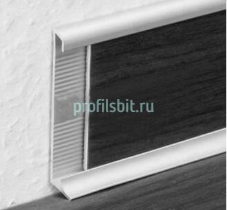 Алюминиевый плинтус под ковролин 60 мм ПТ-9 сырой алюминий 3 м