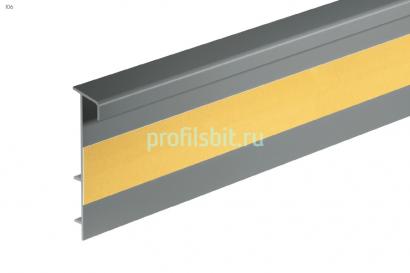 Ребристый плинтус для ковролина ПВХ 53х13 мм Cezar Dwo цвет 106 темно серый 2,5 м