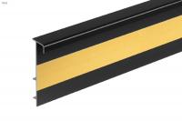 Ребристый плинтус для ковролина ПВХ 53х13 мм Cezar Dwo цвет 113 черный 2,5 м