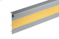 Ребристый плинтус для ковролина ПВХ 53х13 мм Cezar Dwo цвет 119 серебро матовое 2,5 м