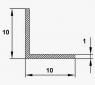 Алюминиевый уголок 10х10х1 мм 3 м без покрытия