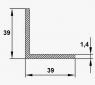 Алюминиевый уголок 39х39х1,4 мм 3 м без покрытия