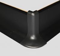 Комплект уголков внешних (2 шт.) для алюминиевого напольного плинтуса Effector Q63 ПВХ черный