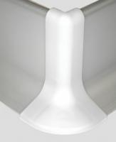 Комплект уголков внешних (2 шт.) для алюминиевого напольного плинтуса Effector Q63 ПВХ серебро