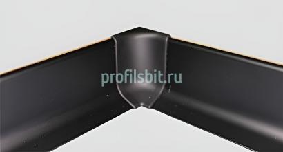 Комплект уголков внутренних (2 шт.) для алюминиевого напольного плинтуса Effector Q63 ПВХ черный