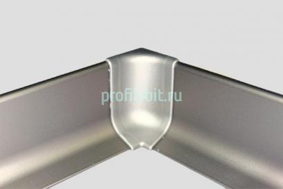Комплект уголков внутренних (2 шт.) для алюминиевого напольного плинтуса Effector Q63 ПВХ инокс