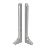 Комплект заглушек (левая+правая) для алюминиевого напольного плинтуса Effector Q63 ПВХ инокс