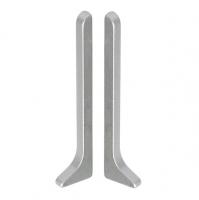 Комплект заглушек (левая+правая) для алюминиевого напольного плинтуса Effector Q63 ПВХ серебро