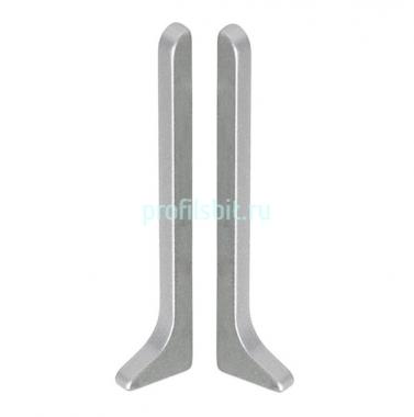 Комплект заглушек (левая+правая) для алюминиевого напольного плинтуса Effector Q63 ПВХ серебро