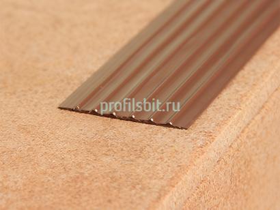 Резиновая лента 47 мм противоскользящая Евроступень Н-47 коричневая 9 м бухта