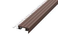 Угловой порог 10х32х18 мм закладной с резиновой вставкой на алюминиевой основе Евроступень Z32 коричневый 2,7 м