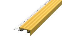 Угловой порог 10х32х18 мм закладной с резиновой вставкой на алюминиевой основе Евроступень Z32 желтый 2,7 м
