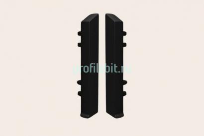 Комплект алюминиевых заглушек для плинтуса Евротрим F-100 2642.05 (левая+правая) кмп черные