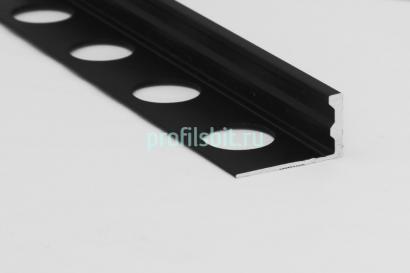 Алюминиевый L-образный профиль 12 мм Евротрим L-12.05 черный 2.7 м