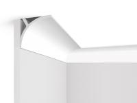 Потолочный плинтус 140х110 мм HiWood A178 белый 2м