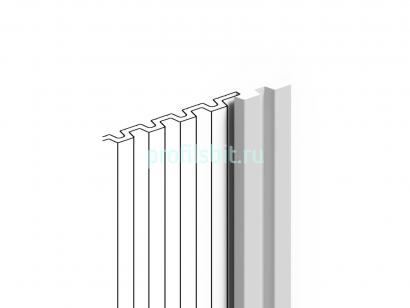 Финишный молдинг для стеновой панели 34х11 мм HiWood LF201B NP белый 2.7м