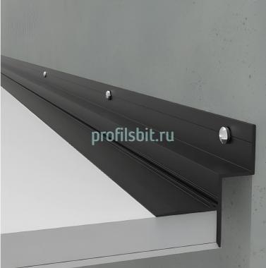 Алюминиевый теневой профиль потолочный Мега-Трейд ПТП-39 черный 3м