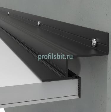 Алюминиевый теневой профиль потолочный Мега-Трейд ПТП-43LED черный 3м