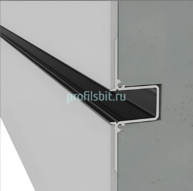 Алюминиевая теневая рейка Мега-Трейд РДС-55-15 черная 2м