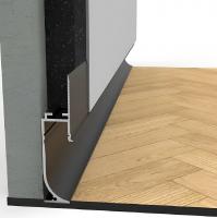 Алюминиевый теневой профиль напольный Мега-Трейд ТП-70LED черный 3м