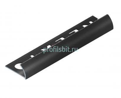 С-профиль для плитки 8 мм алюминиевый NEEXY PV16-19 BBL черный блестящий 2.7 м