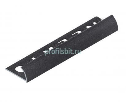 С-профиль для плитки 12 мм алюминиевый NEEXY PV18-42 SBL муар черный 2.7 м