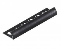 С-профиль для плитки 12 мм алюминиевый NEEXY PV18-46 BBL-D черный блестящий браш 2.7 м