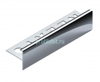 F-профиль лестничный 10 мм алюминиевый NEEXY PV53-03 BS серебро блестящее 2.7 м