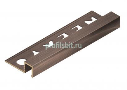 П-профиль из латуни закладной 10х12.5 мм NEEXY PVL32-04 ANTBL антик бронза светлая 2.7м