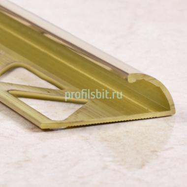 С-образный латунный профиль 10 мм ЛПО-9-пл латунный полированный 2.7 м