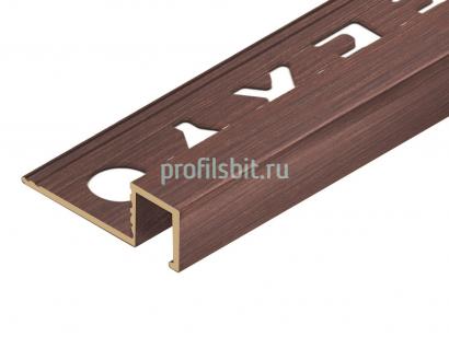 П-образный профиль латунный закладной 10х10 мм ЛПО-П10Х10-ам античная медь 2.7 м