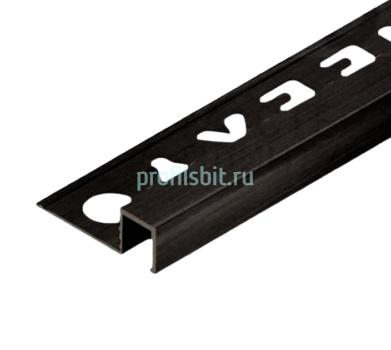 Латунный П-профиль закладной 10х10 мм ЛПО-П10Х10-чм черный матовый 2.7 м