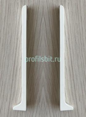 Фурнитура для напольного плинтуса ПЛ-40 заглушки (пара кмп) белый муар