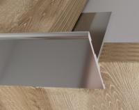 Т-образный торцевой закладной профиль из алюминия 23 мм ПО-158-01 серебро глянец 2.7 м