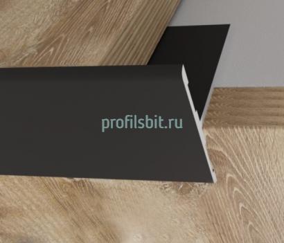 Т-образный торцевой закладной профиль из алюминия 23 мм ПО-158-28 черный матовый 2.7 м