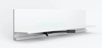 Алюминиевый напольный микроплинтус 25.8х16.2 мм ПО-190-35 белый муар 2.7 м