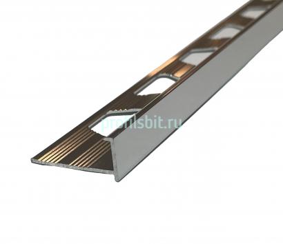 L-образный профиль алюминиевый 8 мм ПО-202-01 серебро глянец 2.7 м