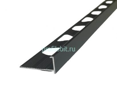L-образный профиль алюминиевый 12 мм ПО-203-28 черный матовый 2.7 м