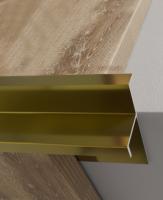 Алюминиевый профиль закладной фигурный угловой 10 мм ПО-204-03 золото глянец 2.7 м