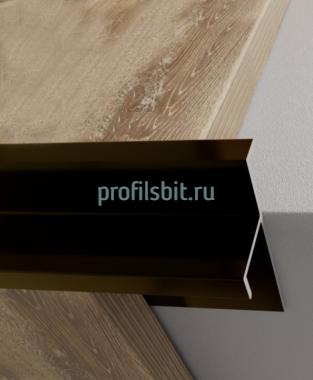 Алюминиевый профиль закладной фигурный угловой 10 мм ПО-204-05 бронза глянец 2.7 м