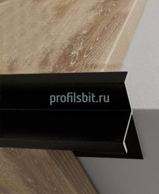 Алюминиевый профиль закладной фигурный угловой 10 мм ПО-204-28 черный матовый 2.7 м