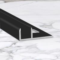 П-образный профиль из алюминия для стекла 10х10 мм ПО-211-28 черный матовый 2.7 м