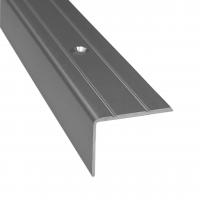 Алюминиевый порог угловой с насечками 24х10 мм ПО-24х20-00 Алюминий 2.7 м