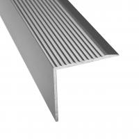 Алюминиевый порог угловой с рифлением 30х30 мм ПО-30х30-00 Алюминий 2.7 м