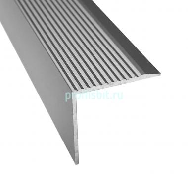 Алюминиевый порог угловой с рифлением 30х30 мм ПО-30х30-00 Алюминий 2.7 м