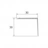 Алюминиевый порог угловой с рифлением 30х30 мм ПО-30х30-00 Алюминий 2.7 м