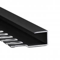 П-образный гибкий окантовочный профиль из алюминия 7 мм ПО-П7-28 черный матовый 2.7 м