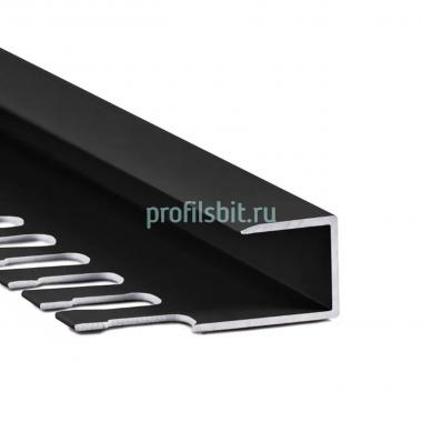 П-образный гибкий окантовочный профиль из алюминия 7 мм ПО-П7-28 черный матовый 2.7 м